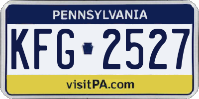 PA license plate KFG2527