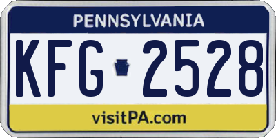 PA license plate KFG2528