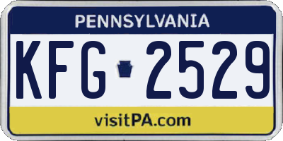 PA license plate KFG2529