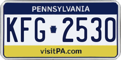 PA license plate KFG2530