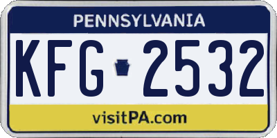 PA license plate KFG2532