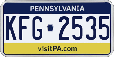 PA license plate KFG2535