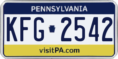 PA license plate KFG2542