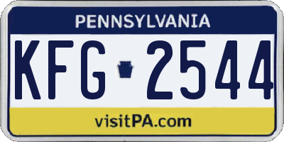 PA license plate KFG2544