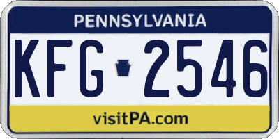 PA license plate KFG2546