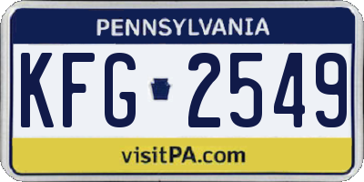PA license plate KFG2549