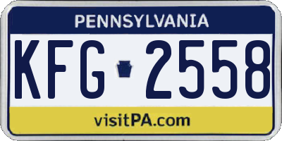 PA license plate KFG2558