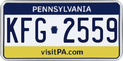 PA license plate KFG2559