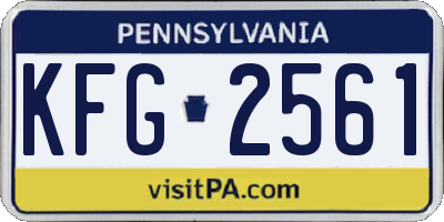 PA license plate KFG2561