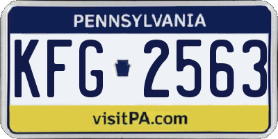 PA license plate KFG2563