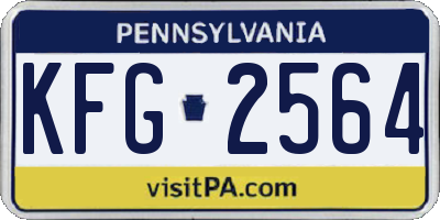 PA license plate KFG2564