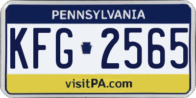 PA license plate KFG2565