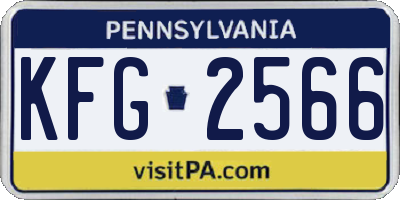 PA license plate KFG2566