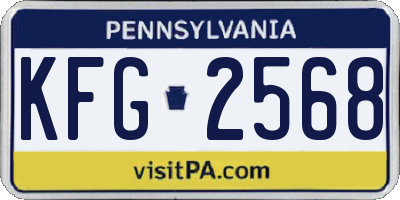PA license plate KFG2568