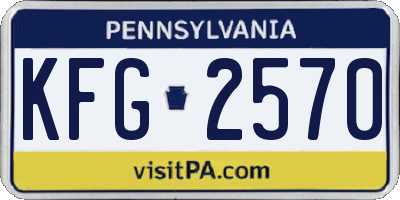 PA license plate KFG2570