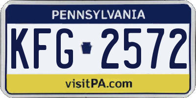 PA license plate KFG2572