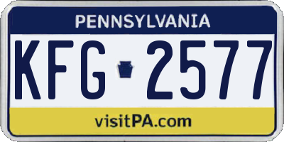 PA license plate KFG2577