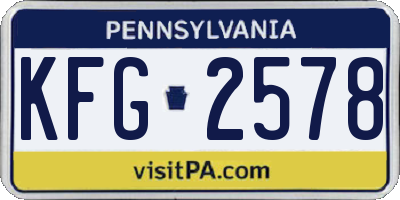 PA license plate KFG2578