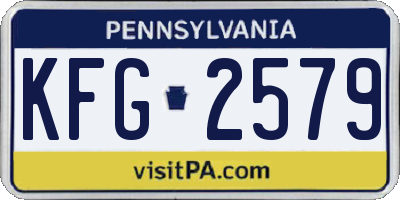 PA license plate KFG2579