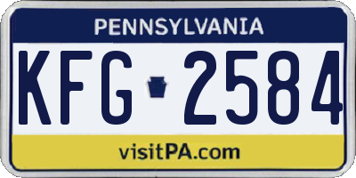 PA license plate KFG2584