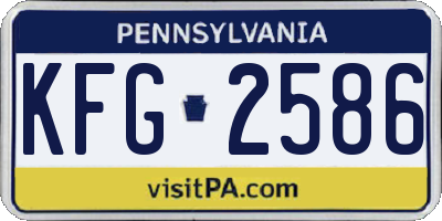 PA license plate KFG2586
