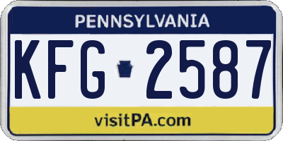 PA license plate KFG2587