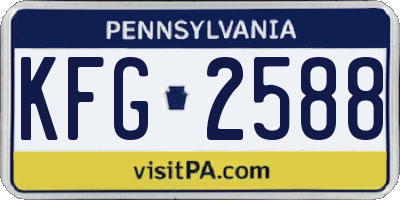 PA license plate KFG2588