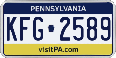 PA license plate KFG2589
