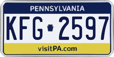 PA license plate KFG2597