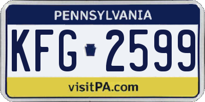PA license plate KFG2599