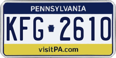 PA license plate KFG2610