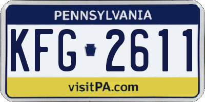 PA license plate KFG2611