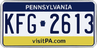 PA license plate KFG2613