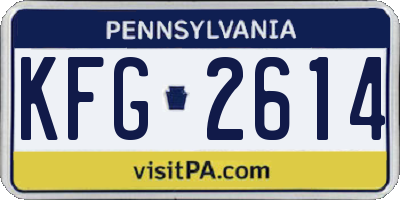 PA license plate KFG2614