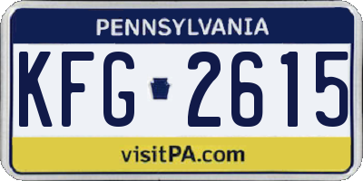 PA license plate KFG2615