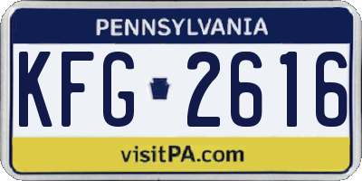 PA license plate KFG2616