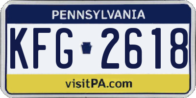 PA license plate KFG2618