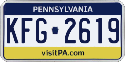 PA license plate KFG2619