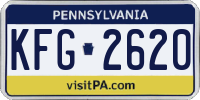 PA license plate KFG2620