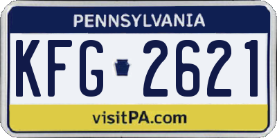 PA license plate KFG2621