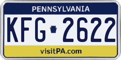 PA license plate KFG2622