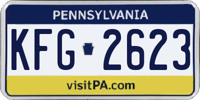 PA license plate KFG2623