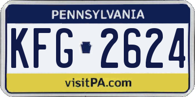 PA license plate KFG2624