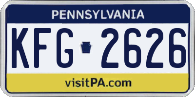 PA license plate KFG2626