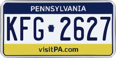 PA license plate KFG2627