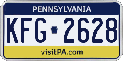 PA license plate KFG2628