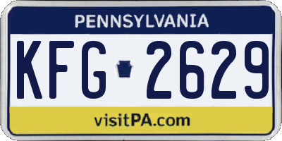 PA license plate KFG2629