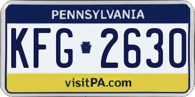 PA license plate KFG2630