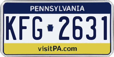 PA license plate KFG2631