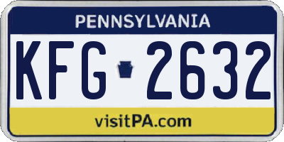 PA license plate KFG2632